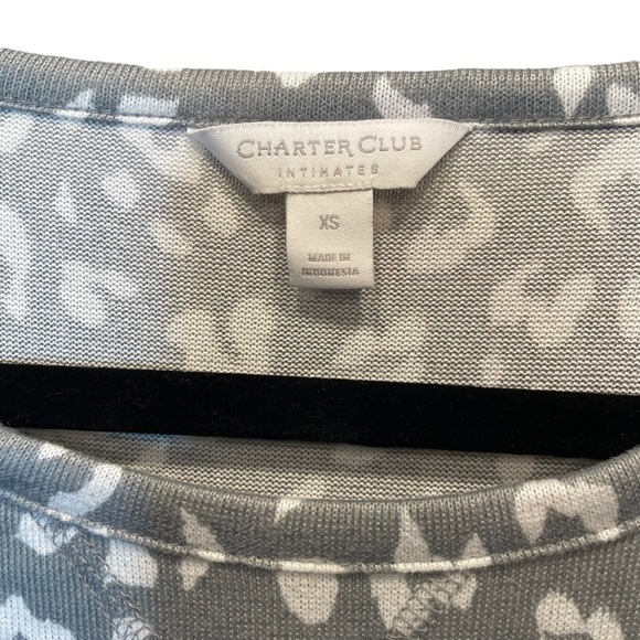 Charter Club Macy's Butter Soft Sleep Shirt Grey White Leopard XS New - Picture 3 of 6